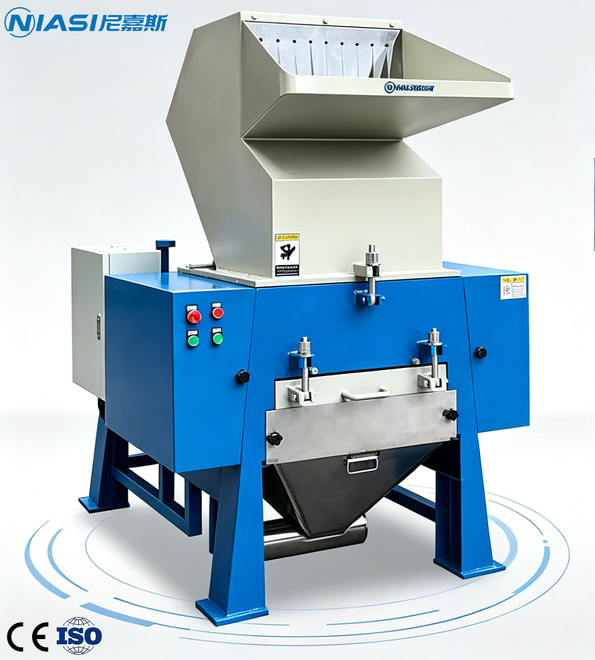 Máy tái chế máy nghiền nhựa với hệ thống thu gom tự động